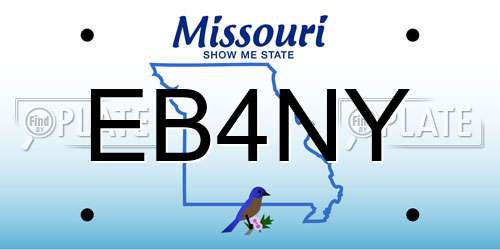 EB4NY Missouri License Plate