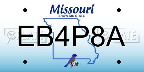 EB4P8A Missouri License Plate