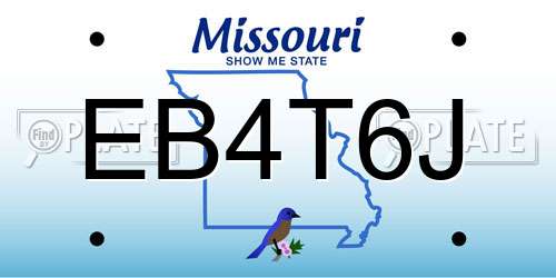 EB4T6J Missouri License Plate