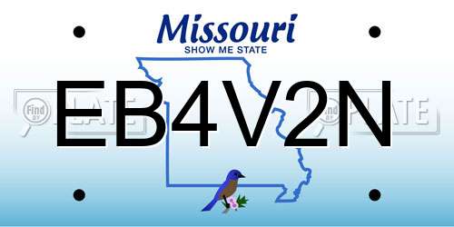 EB4V2N Missouri License Plate