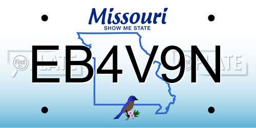 EB4V9N Missouri License Plate