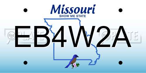EB4W2A Missouri License Plate