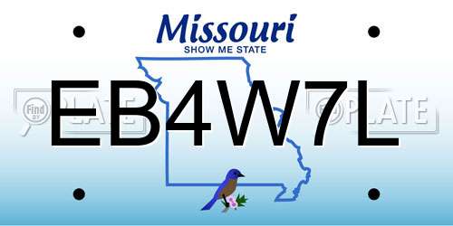 EB4W7L Missouri License Plate