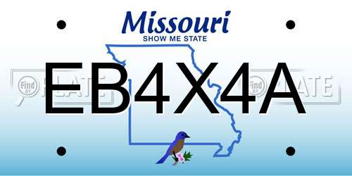 EB4X4A Missouri License Plate