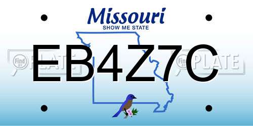 EB4Z7C Missouri License Plate