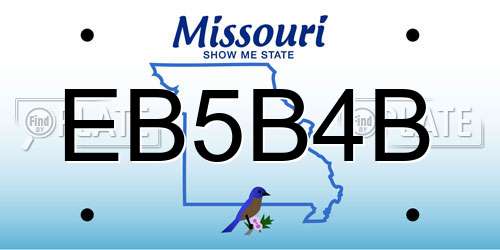 EB5B4B Missouri License Plate