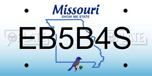 EB5B4S Missouri License Plate