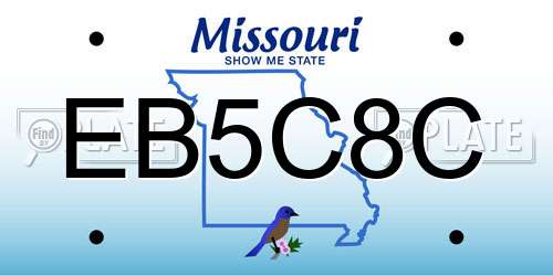 EB5C8C Missouri License Plate