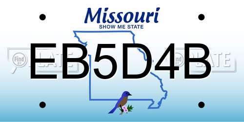 EB5D4B Missouri License Plate