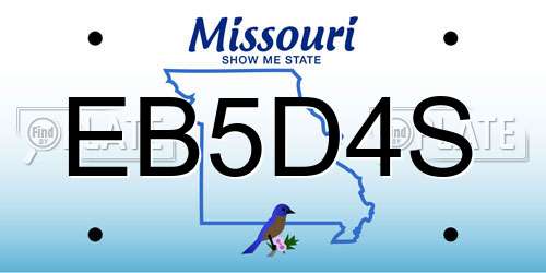 EB5D4S Missouri License Plate