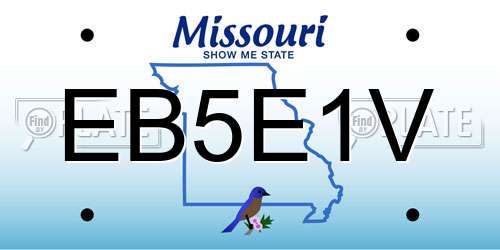 EB5E1V Missouri License Plate