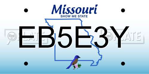 EB5E3Y Missouri License Plate