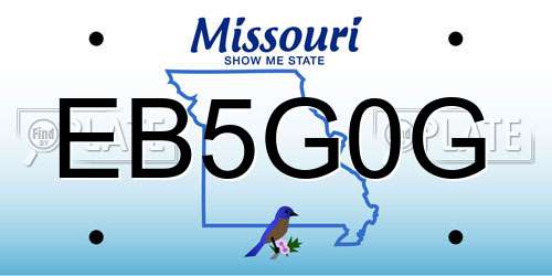 EB5G0G Missouri License Plate