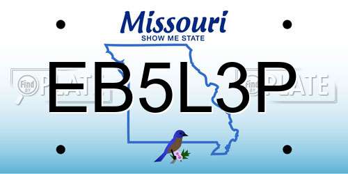 EB5L3P Missouri License Plate