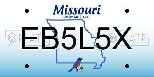 EB5L5X Missouri License Plate