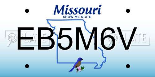 EB5M6V Missouri License Plate