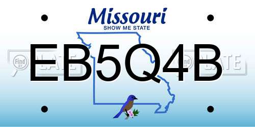 EB5Q4B Missouri License Plate