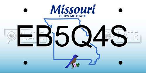 EB5Q4S Missouri License Plate