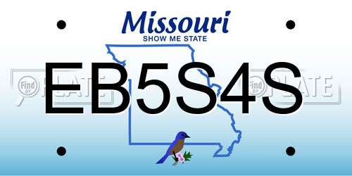 EB5S4S Missouri License Plate