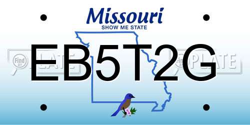 EB5T2G Missouri License Plate