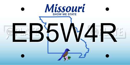 EB5W4R Missouri License Plate