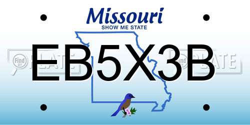 EB5X3B Missouri License Plate