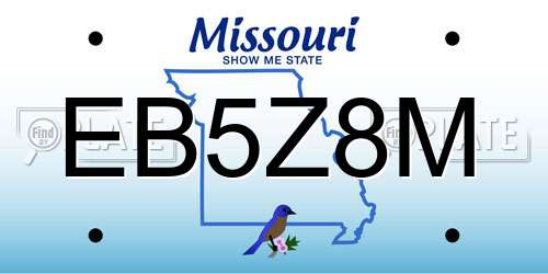 EB5Z8M Missouri License Plate