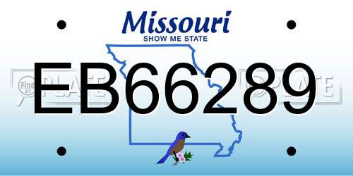 EB66289 Missouri License Plate