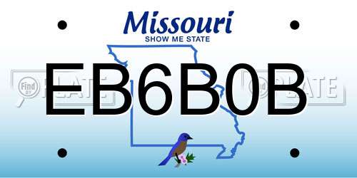 EB6B0B Missouri License Plate
