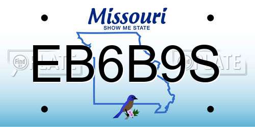 EB6B9S Missouri License Plate