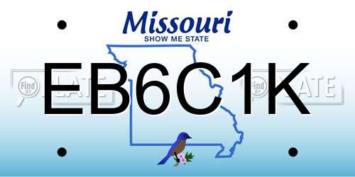 EB6C1K Missouri License Plate