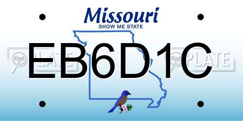 EB6D1C Missouri License Plate