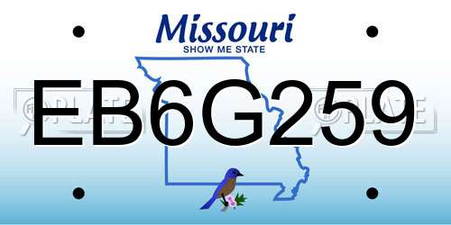 EB6G259 Missouri License Plate