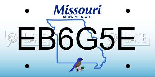 EB6G5E Missouri License Plate