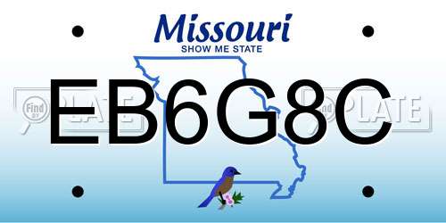 EB6G8C Missouri License Plate