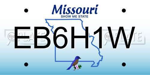 EB6H1W Missouri License Plate
