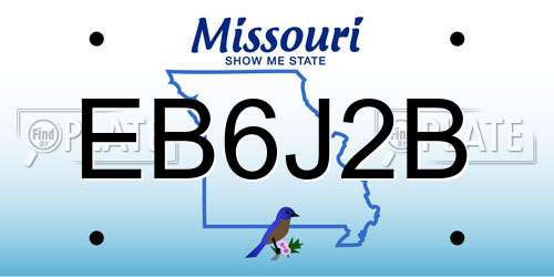 EB6J2B Missouri License Plate