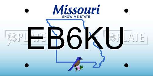 EB6KU Missouri License Plate