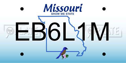 EB6L1M Missouri License Plate