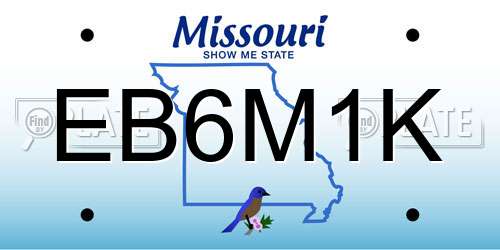 EB6M1K Missouri License Plate