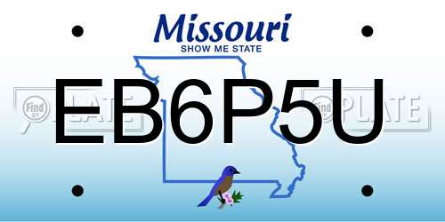 EB6P5U Missouri License Plate