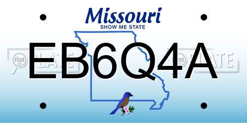EB6Q4A Missouri License Plate