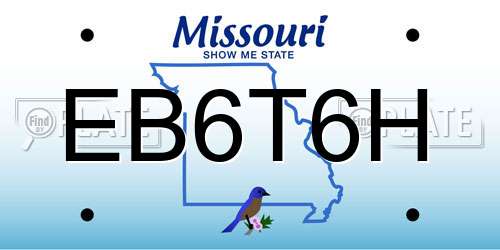 EB6T6H Missouri License Plate