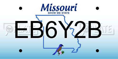 EB6Y2B Missouri License Plate