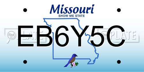 EB6Y5C Missouri License Plate