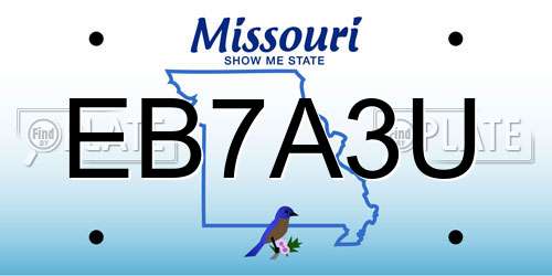 EB7A3U Missouri License Plate