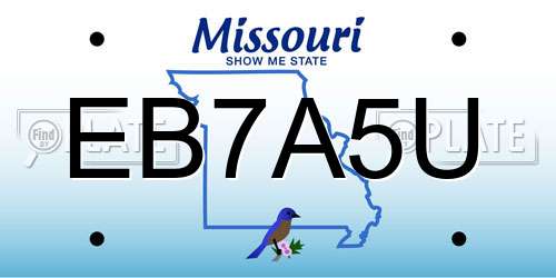 EB7A5U Missouri License Plate