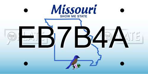 EB7B4A Missouri License Plate