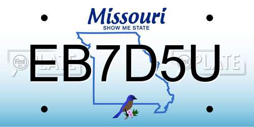 EB7D5U Missouri License Plate