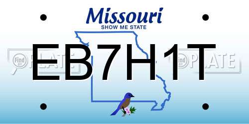 EB7H1T Missouri License Plate